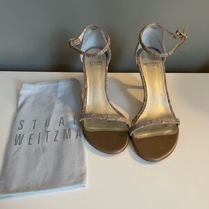 Stuart Weitzman champagne heels, perfect for a wedding